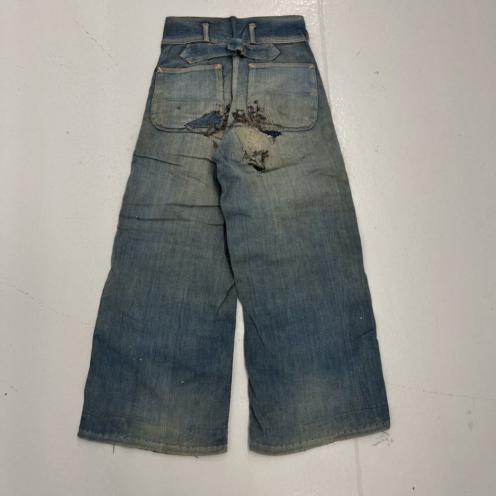 Vintage 40s The Big Favorite Buckleback Mule Flap Jean 23x22 - Picture 3 of 4
